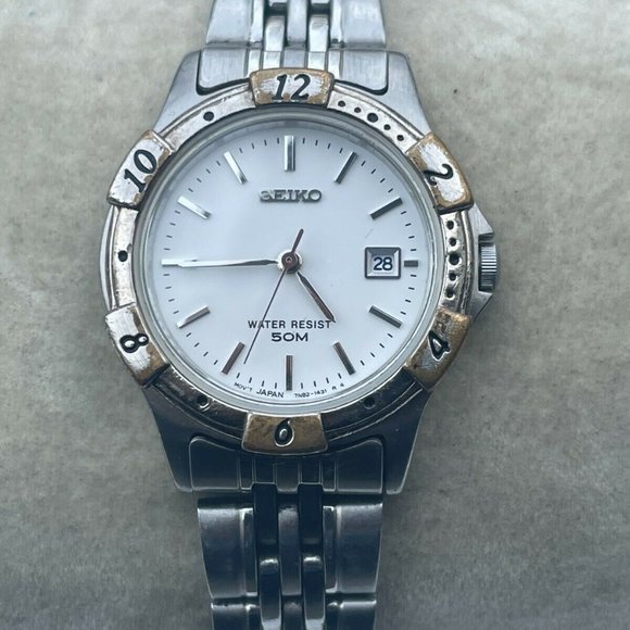 Seiko Accessories - Seiko Ladies Wrist Watch Date Calendar Silver Tone Analog Women Watch Japan Mov